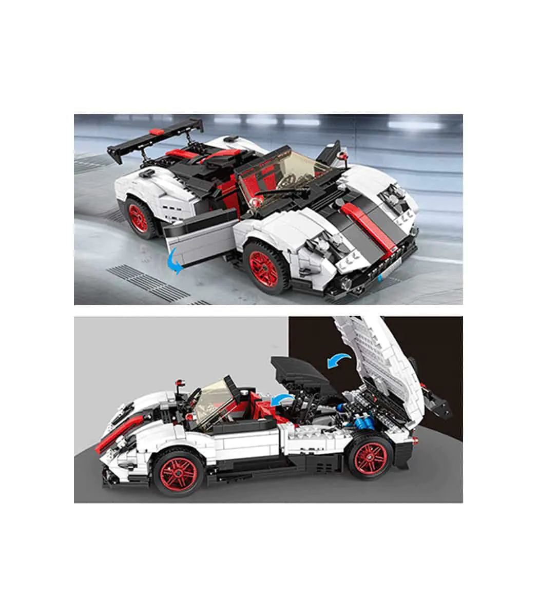 13105 - voiture de sport blanche et noire