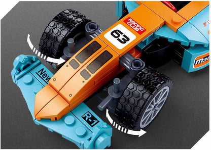 M38-B0763 - Orange-turquoise racing car